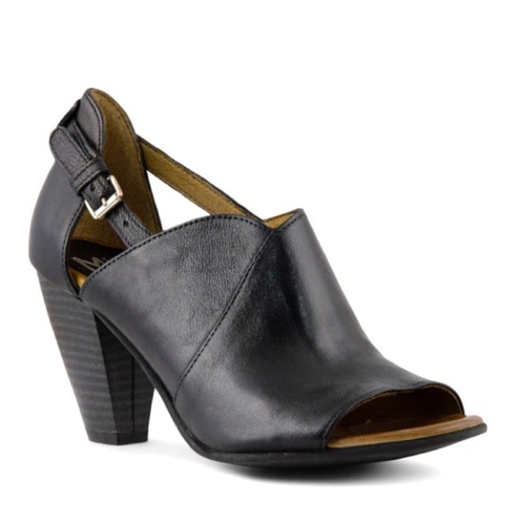 Miz Mooz New York City Margo Genuine Leather Peep Toe Heels Black EU41 US9.5-10 - Picture 1 of 16